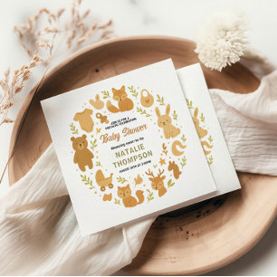 Neutral Baby Boy Shower Cute Safari Animal Napkin