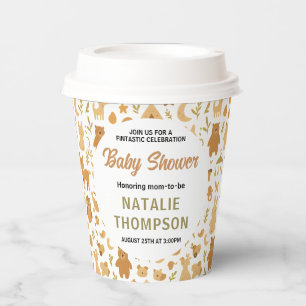 Neutral Baby Boy Shower Cute Safari Animal Paper Cups