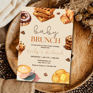 Neutral Baby Brunch Baby Shower Invite, Breakfast  Invitation
