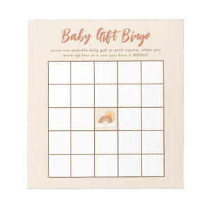 Neutral Baby Gift Bingo Baby Shower Game Notepad