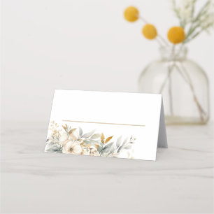 Neutral Baby In Bloom Floral Baby Shower Place Card