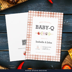 Neutral Baby Q Barbecue Baby Shower Invitation