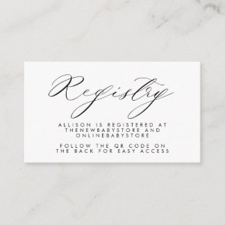 Neutral Baby Registry QR Codes Enclosure Card