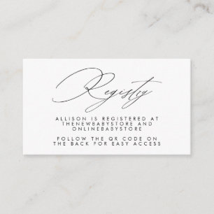 Neutral Baby Registry QR Codes Enclosure Card