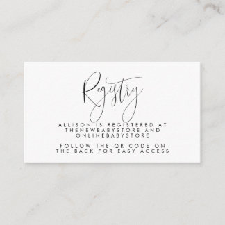 Neutral Baby Registry QR Codes Enclosure Card