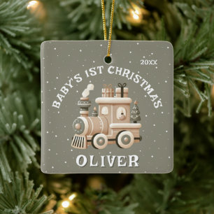 Neutral Baby’s 1st Christmas Train Keepsake Ceramic Ornament