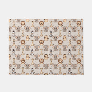 Neutral Baby Safari Pattern Doormat