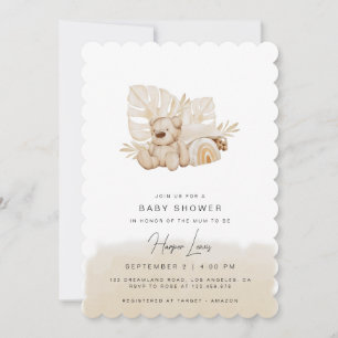 Neutral Baby Shower Beige Invitation