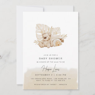 Neutral Baby Shower Beige Invitation