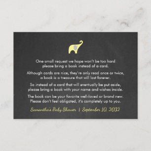 Neutral Baby Shower book request card, yellow Enclosure Card