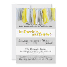 Neutral Baby Shower Invitation Tassel Garland