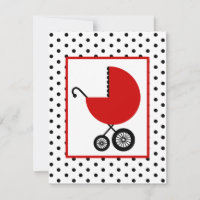 Neutral Baby Shower - Red Carriage & Polka Dots