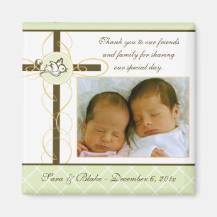Neutral Baptism/Christening Favour - Photo Magnet
