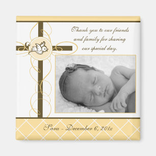 Neutral Baptism/Christening Favour - Photo Magnet