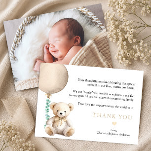 Neutral Bearly Wait Baby Shower Thank You Card