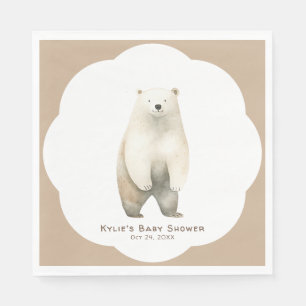 Neutral Bearly Wait Teddy Bear Baby Shower Napkin