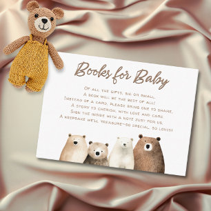 Neutral Bearly Wait Teddy Bear Books Baby Shower Enclosure Card