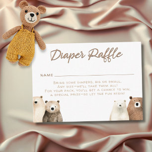 Neutral Bearly Wait Teddy Bear Diaper Baby Shower Enclosure Card