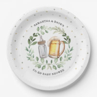 Neutral Beer Couples Baby Shower Greenery Cheers