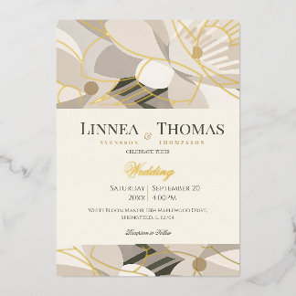 Neutral Beige Abstract Modern Editorial Wedding