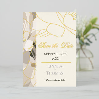Neutral Beige Abstract Modern Editorial Wedding
