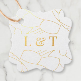 Neutral Beige Abstract Modern Editorial Wedding Favour Tags