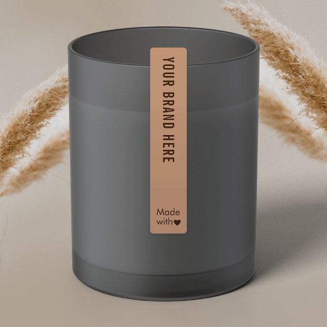 Neutral Beige Boho Tamper Proof Skinny Waterproof (Neutral Tamper Proof Skinny Waterproof Labels in beige and tan (edit to any color))