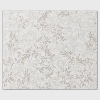 Neutral Beige Botanical Minimalist Leaf Wrapping Paper