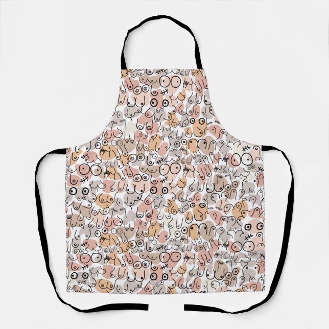 neutral beige breast  apron (Front)