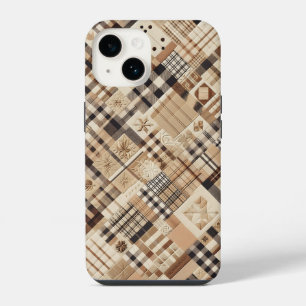 Neutral Beige & Brown Plaid Phone Case - Carved