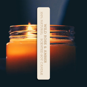 Neutral Beige Candle Tamper-proof Seal Labels