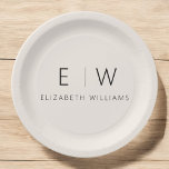 Neutral Beige Classic Elegant Modern Minimalist  Paper Plate<br><div class="desc">Elevate your dining experience with our Classic Elegant Modern Minimalist Monogram Plate. Meticulously designed, this plate seamlessly blends timeless sophistication with contemporary minimalism, adding a touch of refined elegance to your table settings. Crafted with precision and attention to detail, this plate is more than just dinnerware; it's a personalised statement...</div>