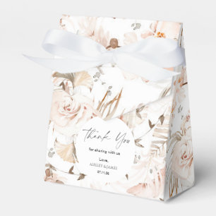 Neutral beige elegant floral garden wedding favour box