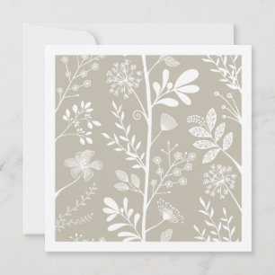 Neutral Beige Enchanted Garden Reverie Floral Card