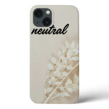 Neutral Beige Floral Aesthetic iPhone 13 Case