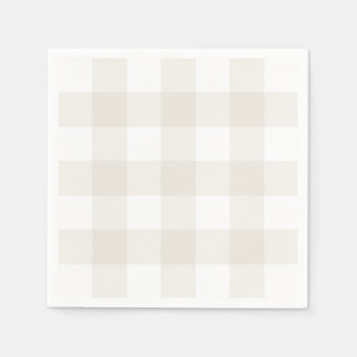 Neutral Beige Gingham Napkins