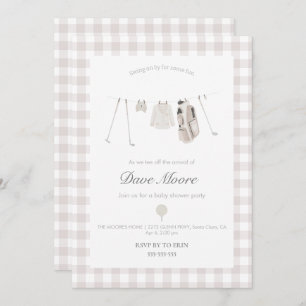Neutral beige Golf baby shower party Invitation