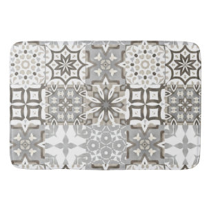 Neutral,beige,grey ,Moroccan tiles  Bath Mat