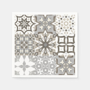 Neutral,beige,grey ,Moroccan tiles  Napkin