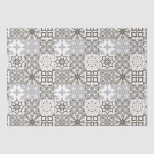 Neutral,beige,grey ,Moroccan tiles  Tissue Paper