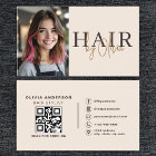 Neutral Beige Hair Stylist Photo QR Code 