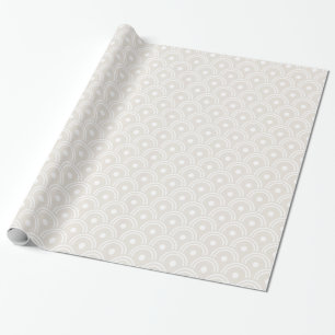 Neutral Beige Japanese Scallops Wrapping Paper