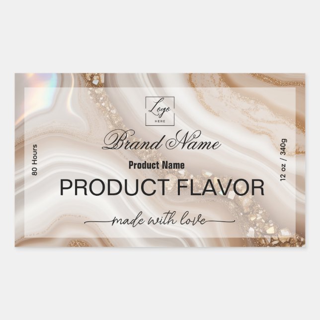 Neutral Beige logo Personalised Product Label (Front)