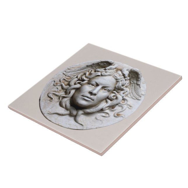 Neutral Beige Marble Medusa Wall Tile (Side)