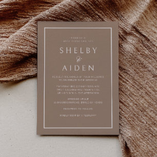 Neutral Beige Modern Wedding  Invitation