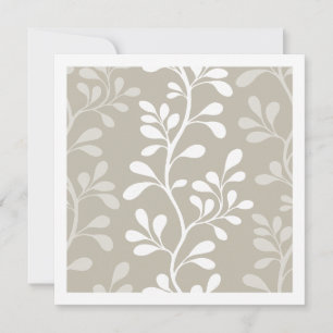 Neutral Beige Paisley Waltz Minimal Botanical Card