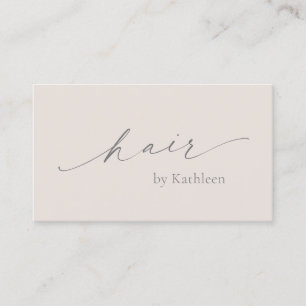 Neutral Beige QR Code Elegant Hair Stylist Modern Business Card