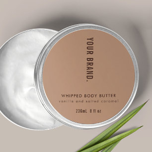 Neutral Beige Simple Product Packaging Jar Lid Classic Round Sticker