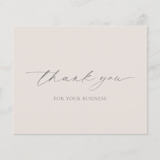 Neutral Beige Tan Modern Budget Business Thank You Flyer (Front)