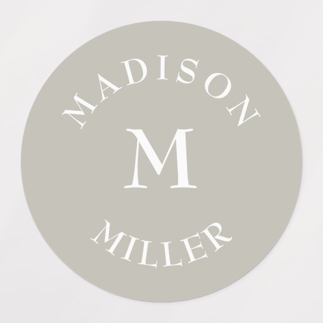 Neutral Beige Waterproof Daycare Baby Bottle (Design 1)